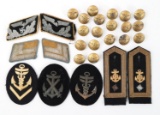 WWII GERMAN KRIEGSMARINE NCO RANK / TABS & BUTTONS