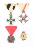 WWI - WWII BULGARIAN MEDALS & BADGE LOT OF 4