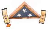 WWII US ARMY KIA OFFICER NAMED MEDALS & FLAG GROUP