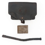 CIVIL WAR CARTRIDGE BOX & CONFEDERATE RAM RELICS