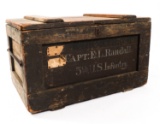 CIVIL WAR US ARMY NAMED OFFICER'S STORAGE TRUNK