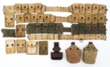WWI - WWII US ARMY CARTRIDGE BELT & FIELD GEAR LOT