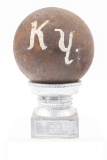 CIVIL WAR 10 LB CANNONBALL WITH HOLDER