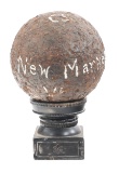 CIVIL WAR 7 LB CANNONBALL WITH HOLDER