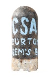 CIVIL WAR CONFEDERATE BURTON SHELL MEEM'S BOTTOM