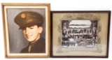 WWI WWII IMPERIAL GERMAN & US ARMY FRAMED PICTURE