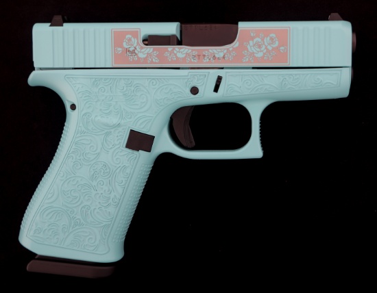 CUSTOM GLOCK 43X TEAL 9mm CAL PISTOL
