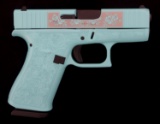 CUSTOM GLOCK 43X TEAL 9mm CAL PISTOL