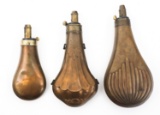 DIXON & SONS POWDER FLASKS - LOT OF 3