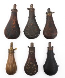 POWDER FLASKS - AMFLASK CO & BARTRAM & CO LOT OF 6