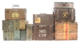 MILITARY WOOD AMMO CASES AND CRATES - LOT OF 15