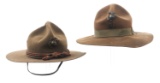 WWI - WWII USMC OFFICER & ENLISTED CAMPAIGN HATS