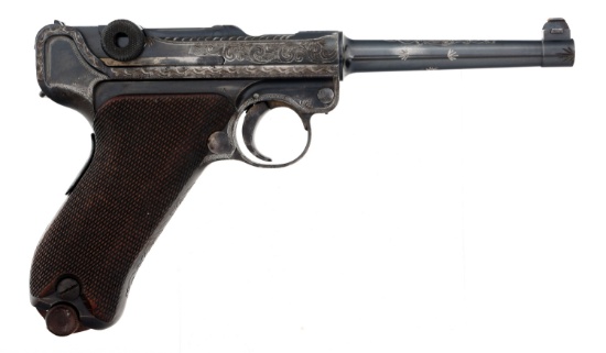 ENGRAVED DWM 1906 AMERICAN EAGLE LUGER 7.65 PISTOL