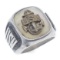 WWII US NAVY MOP SILVER & 10K GOLD FILLED RING