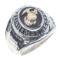 US MARINE CORPS SILVER & 14K GOLD SIGNET RING