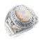 US MARINES COWRY SHELL STERLING SILVER RING