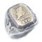 USN SEEBEAS 10K GOLD & STERLING SILVER SIGNET RING