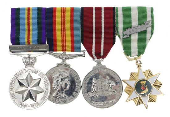VIETNAM WAR ERA AUSTRALIAN MOUNTED MEDALS BAR