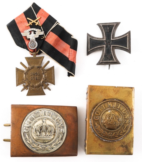 WWI IMPERIAL GERMAN PRUSSIAN BUCKLE & MEDAL LOT