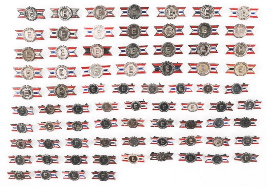 WWII STERLING ARMY NAVY PRODUCTION BADGES
