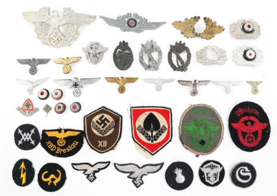 WWII GERMAN LUFTWAFFE / POLICE INSIGNIA & PATCHES