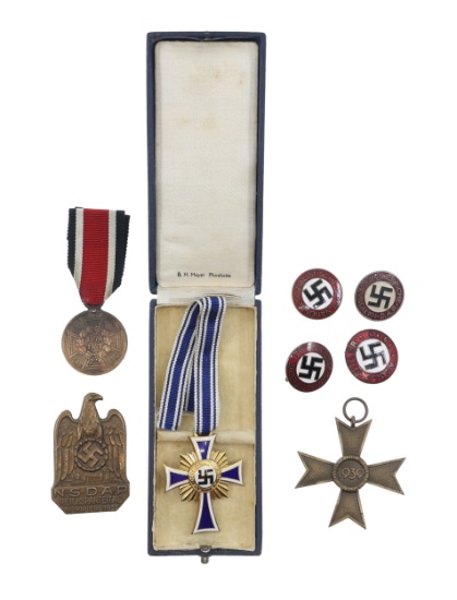 WWII GERMAN MEDALS, BADGE, & PINS
