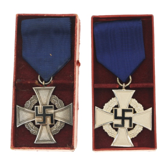 WWII GERMAN 25 YEAR FAITHFUL SERVICE NAZI MEDALS