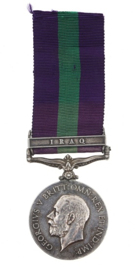 BRITISH GEORGE V GENERAL SERVICE IRAQ SILVER MEDAL