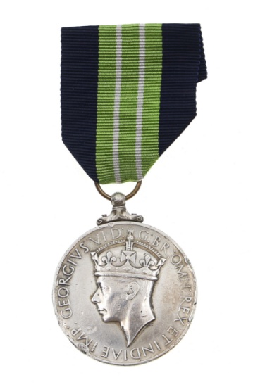 BRITISH GEORGE VI COLONIAL POLICE SILVER MEDAL