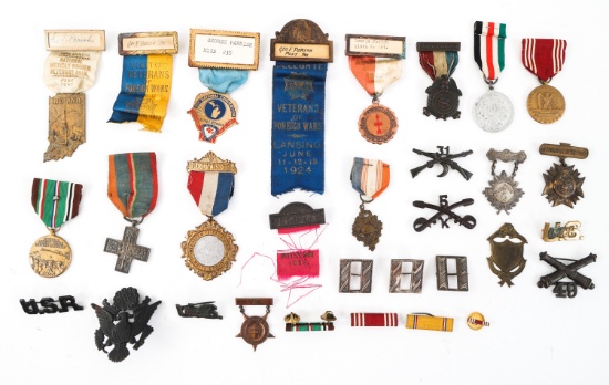 SPAN-AM WAR - WWII NAMED VETERAN MEDALS & INSIGNIA