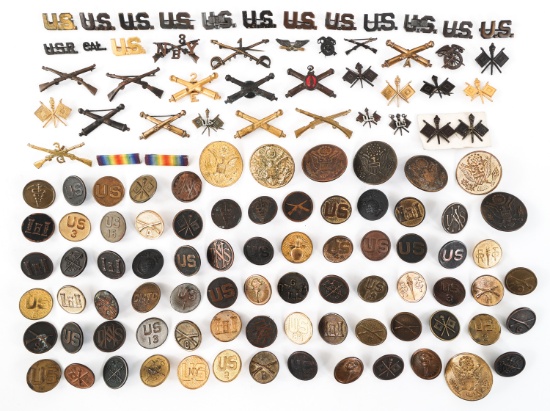 WWI US ARMY ENLISTED COLLAR DISKS & BADGES