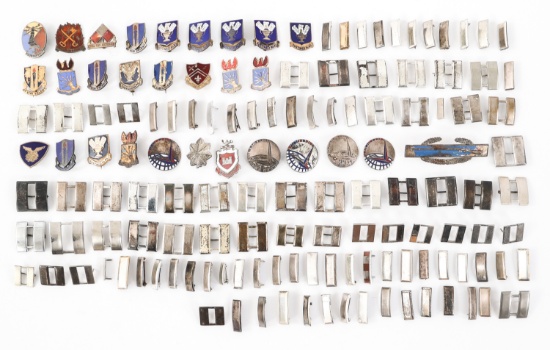 WWII US ARMED FORCES STERLING RANK & INSIGNIA LOT