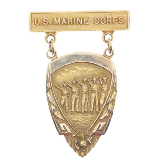 US MARINE CORPS 14K GOLD SHOOTING BADGE
