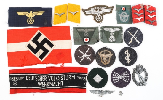 WWII GERMAN WEHRMACHT PATCH & ARMBAND LOT