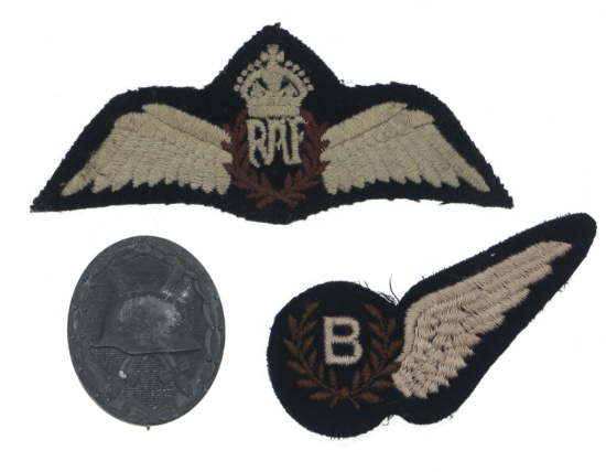 WWI - WWII RAF WINGS & GERMAN WOUND BADGE