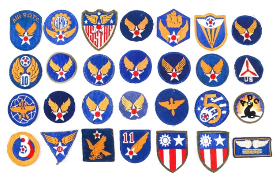 WWII USAAF GREEN BORDER & AAF PATCH LOT OF 28