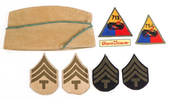 WWII US ARMY 713th T.B. FLAMETHROWER & EM PATCHES