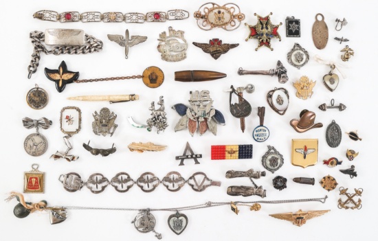 WWII US ARMED FORCES THEMED SWEETHEART JEWELRY LOT
