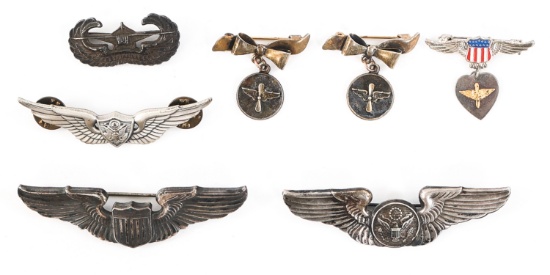 WWII US ARMY AIR FORCES PILOT WING LOT OF 7