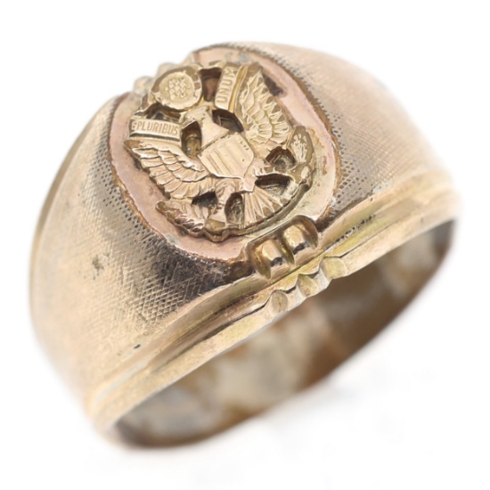 WWII US ARMY GOLD FILLED SIGNET RING
