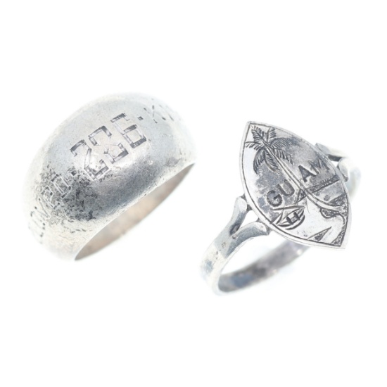 WWII SILVER THEATER MADE RINGS