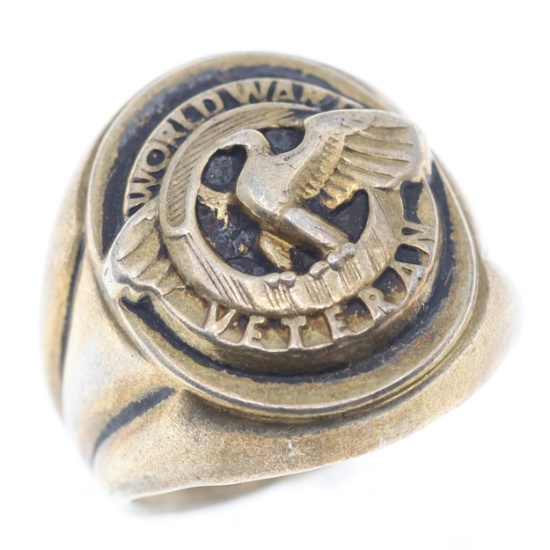 WWI US FORCES VETERAN SILVER SIGNET RING