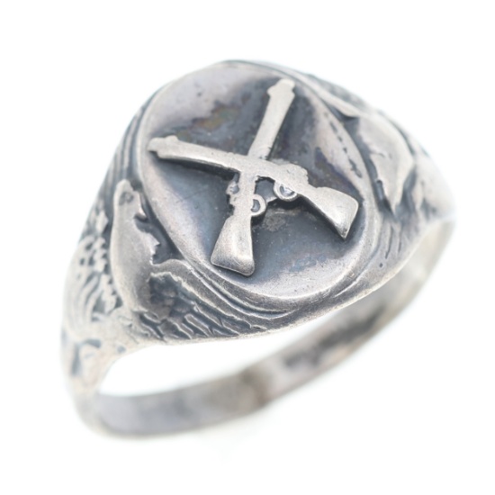 WWI US INFANTRY STERLING SILVER SIGNET RING