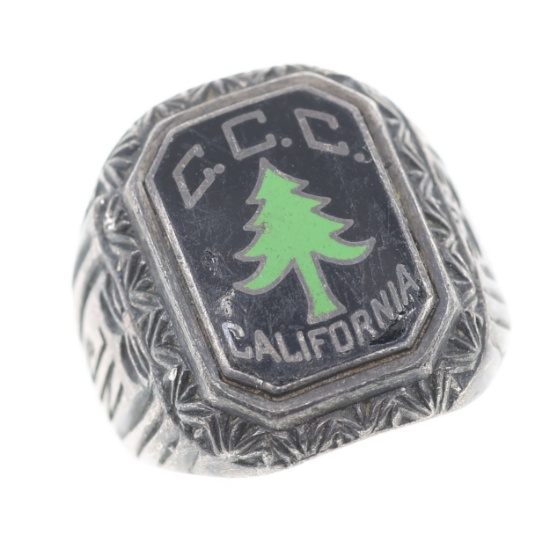 1934 CCC CIVILIAN CONSERVATION CORPS STERLING RING