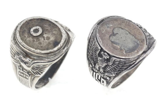 US MILITARY STERLING SILVER SIGNET RINGS