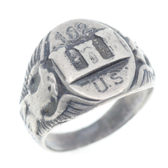 WWII US 102nd ENGINEERS STERLING SILVER RING