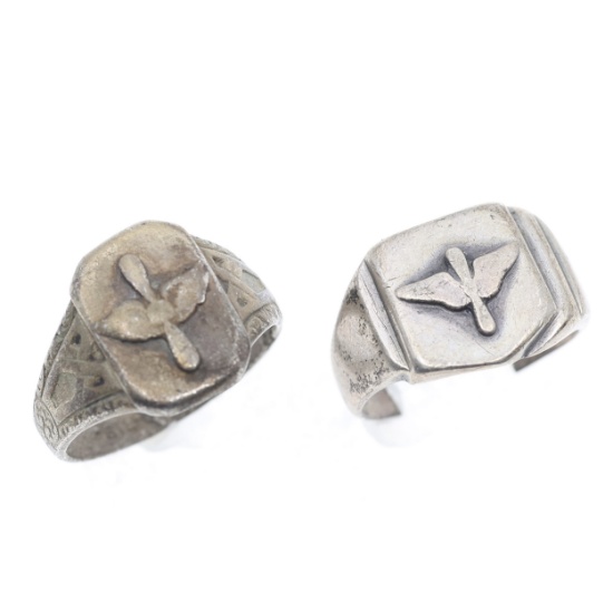 WWII US AIR FORCE STERLING SILVER RINGS