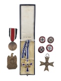 WWII GERMAN MEDALS, BADGE, & PINS