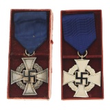 WWII GERMAN 25 YEAR FAITHFUL SERVICE NAZI MEDALS