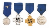 WWII GERMAN ARMY & POLICE LONG SERVICE MEDALS LOT